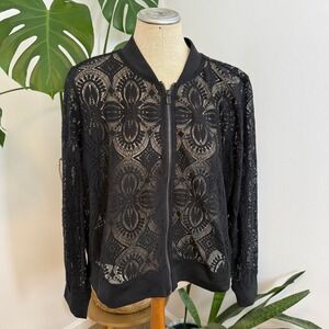torrid Black Lace Bomber Jacket